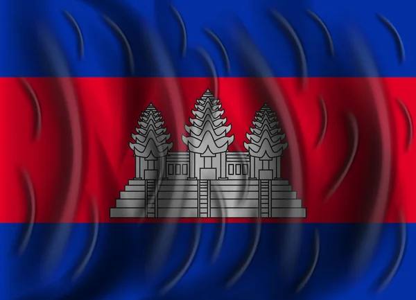 柬埔寨风旗 — 图库矢量图片