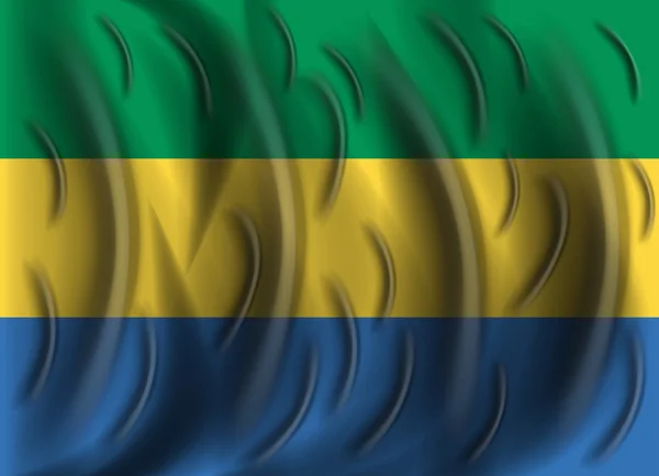 Vlag van Gabon wind — Stockvector