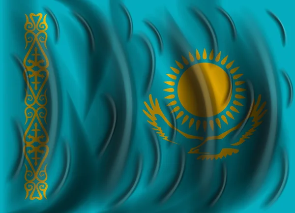 Vlag van Kazachstan wind — Stockvector