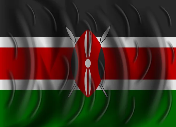 Drapeau de vent kenya — Image vectorielle