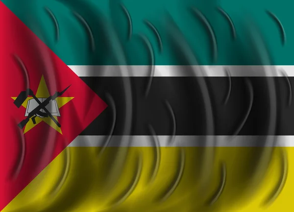 Flaga Mozambiku wiatr — Wektor stockowy