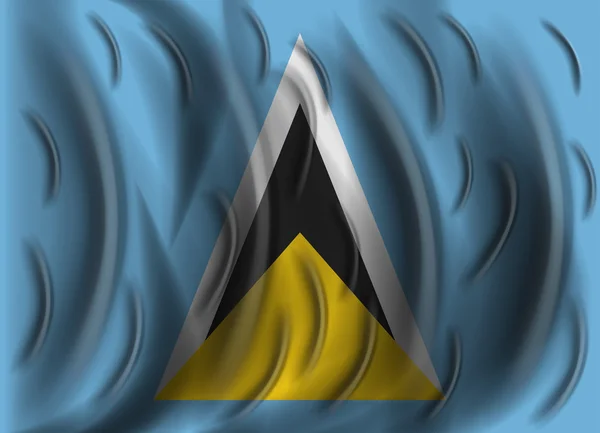 Flaga Saint lucia wiatr — Wektor stockowy