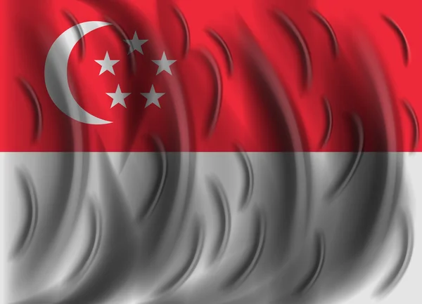 Vlag van Singapore wind — Stockvector