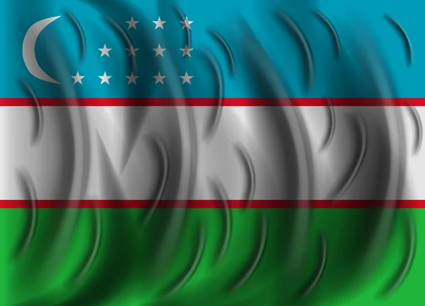 Üzbegisztán szél zászló — Stock Vector