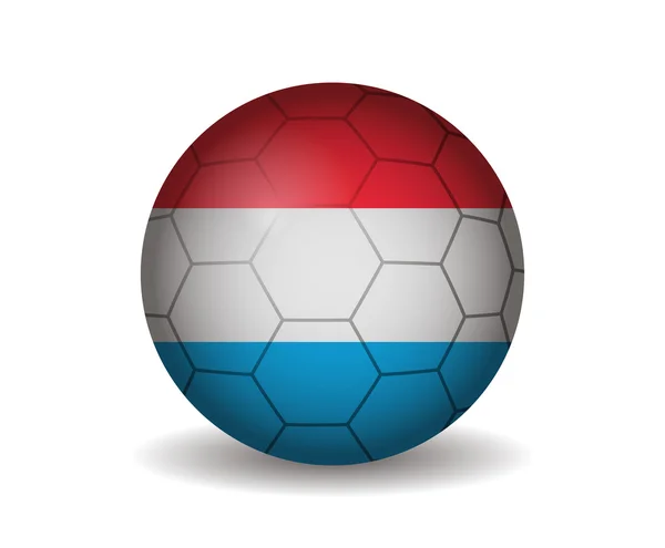 ルクセンブルクのサッカー ボール — ストックベクタ
