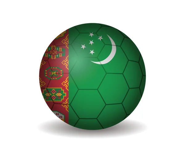 Turkmenistan soccer ball — Stock Vector