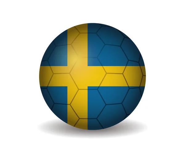 Sweden soccer ball — Stock Vector