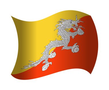 rüzgarda sallayarak bhutan bayrağı