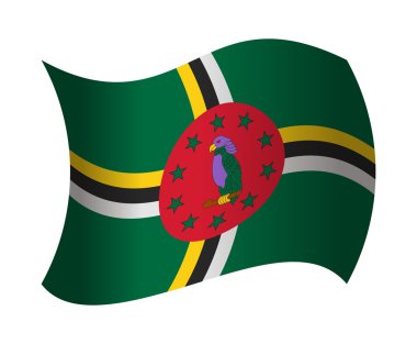 Dominika bayrak rüzgarda sallayarak