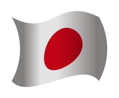 Japonya bayrağı rüzgarda dalgalanıyor