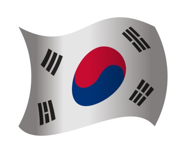 rüzgarda sallayarak Güney Kore bayrağı