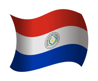 paraguay bayrak rüzgarda sallayarak