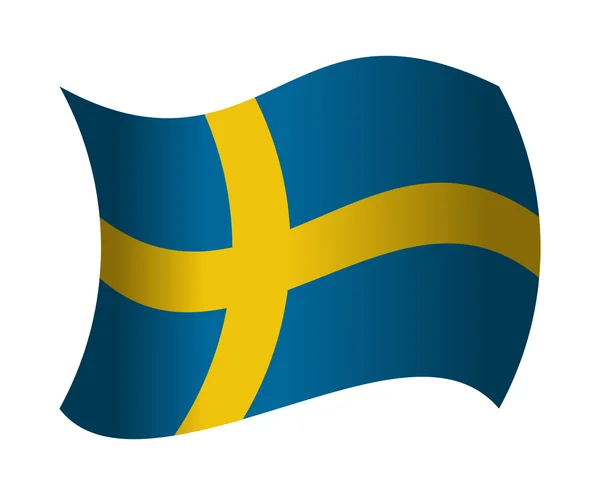 Sweden flag waving in the wind — Stock Vector