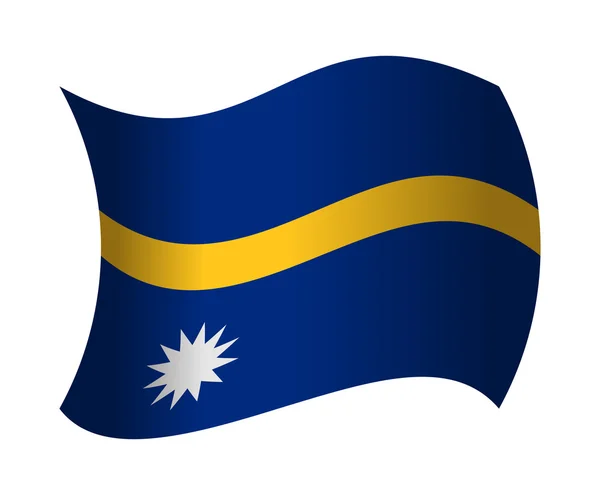 Bandeira de Nauru acenando ao vento — Vetor de Stock
