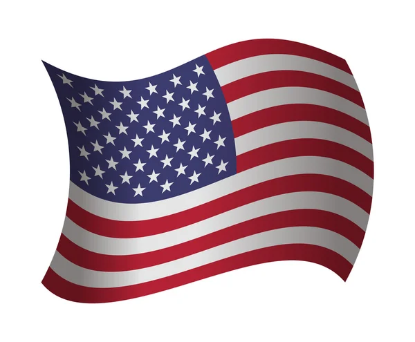 US-Flagge weht im Wind — Stockvektor