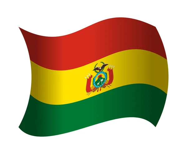 Bandera de Bolivia ondeando en el viento — Vector de stock