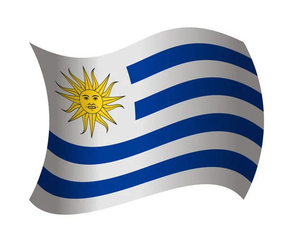 Uruguay flag waving in the wind — Stock Vector