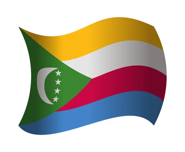 Bandeira das Comores acenando ao vento —  Vetores de Stock