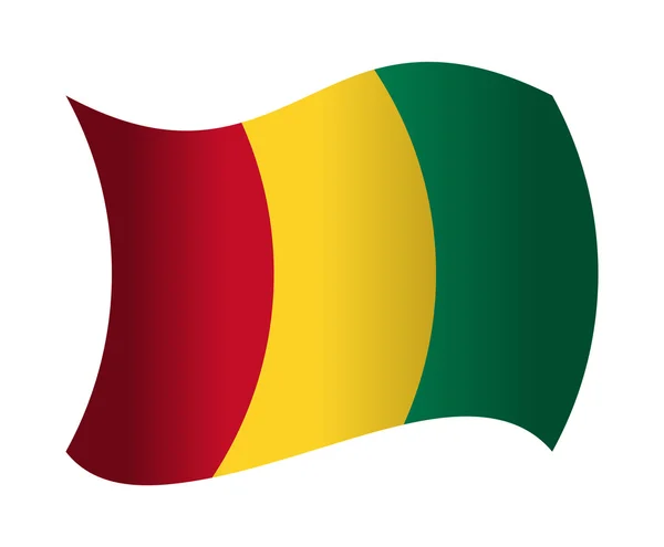 Drapeau de Guinée agitant le vent — Image vectorielle