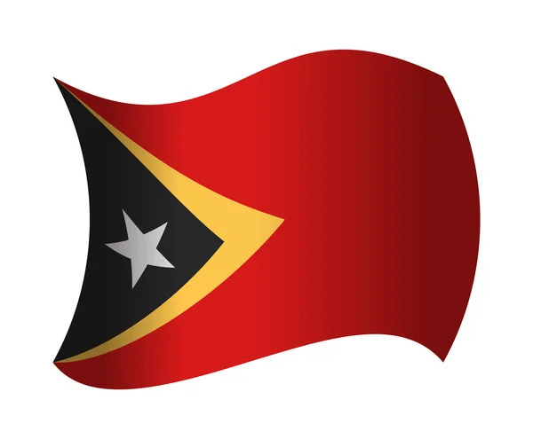 Oost-timor vlag zwaaien in de wind — Stockvector