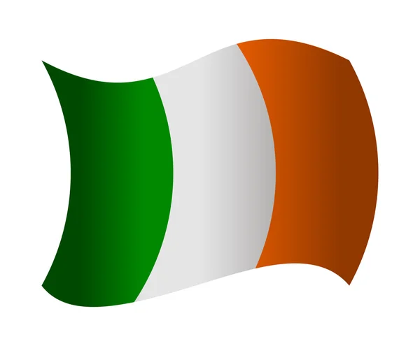 Ireland flag waving in the wind — Stock Vector