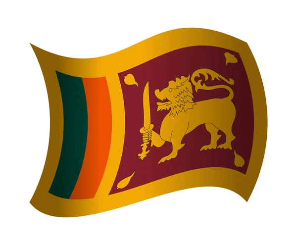 斯里兰卡国旗在风中摇曳 — 图库矢量图片