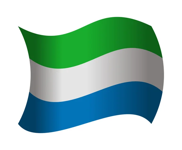 Sierra Leone vlag wapperend in de wind — Stockvector