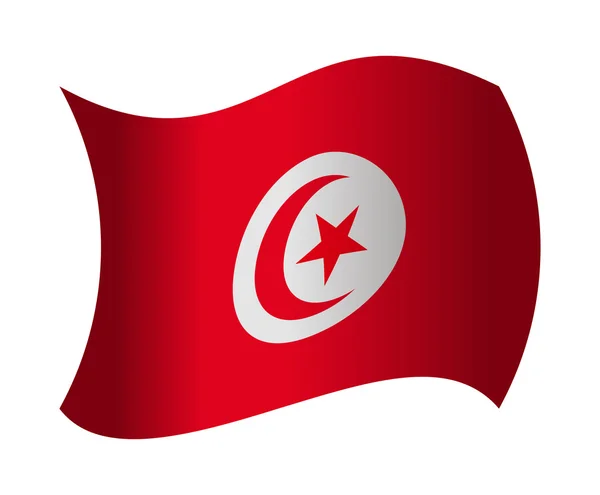 Tunisia flag waving in the wind — Stock Vector