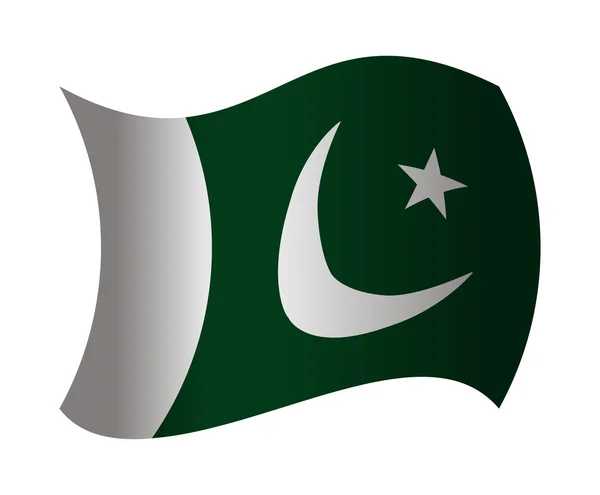 Bandera de Pakistán ondeando en el viento — Vector de stock