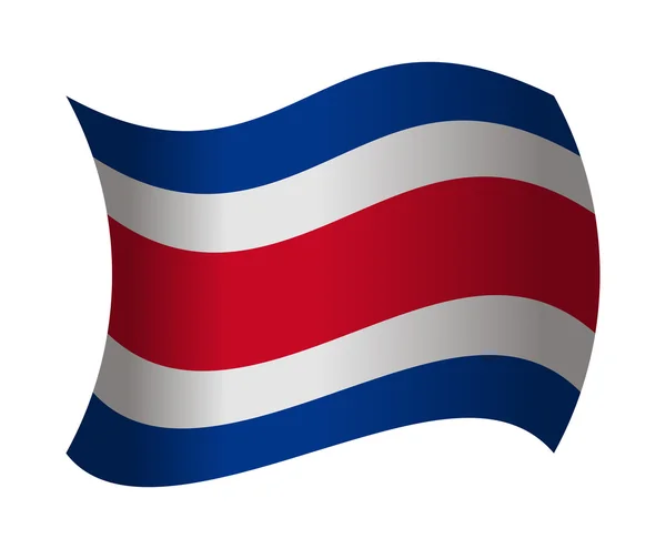 Drapeau du Costa Rica agitant le vent — Image vectorielle