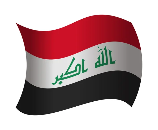 Rüzgarda sallayarak Irak bayrağı — Stok Vektör