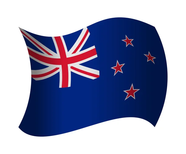 Neuseeland-Flagge weht im Wind — Stockvektor