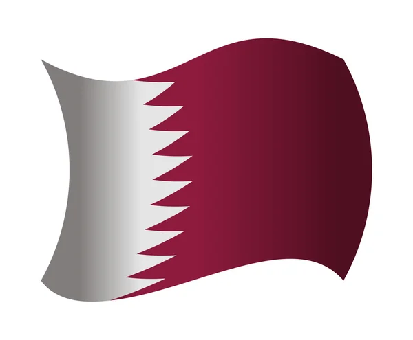 Bandera de Qatar ondeando en el viento — Vector de stock