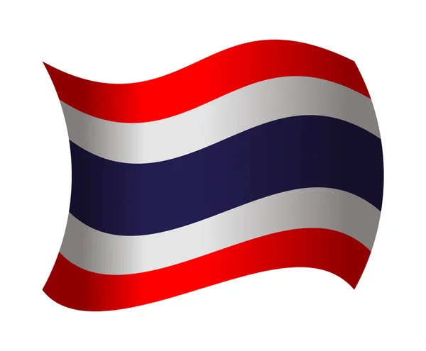 Drapeau thaïlandais agitant le vent — Image vectorielle