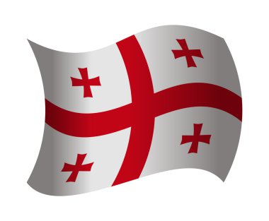 Georgia bayrağı rüzgarda dalgalanıyor
