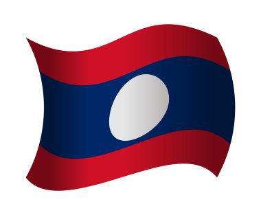 Laos bayrağı rüzgarda dalgalanıyor