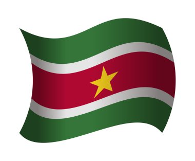 Rüzgarda sallanan Surinam bayrağı