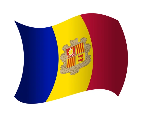 Прапор Андорри махає на вітрі — стоковий вектор