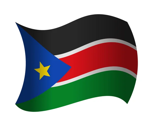 Флаг Южного Судана развевается на ветру — стоковый вектор