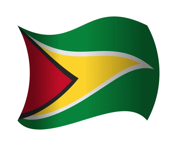 Bandeira da Guiana acenando ao vento —  Vetores de Stock