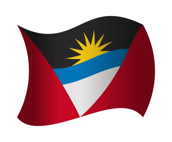 Vlag van Antigua en barbuda wuiven in de wind — Stockvector