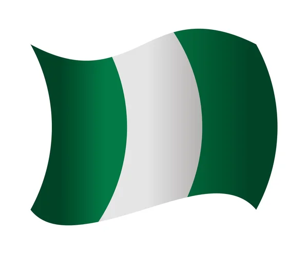 Nigeria bandeira acenando ao vento — Vetor de Stock