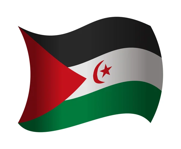 Sahrawi flag waving in the wind — Stock Vector