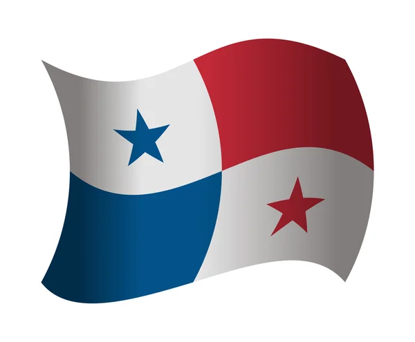 Bandera de Panamá ondeando en el viento — Vector de stock