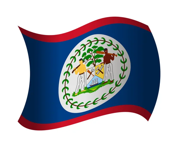 Belize flagga viftar i vinden — Stock vektor