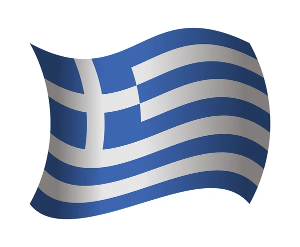 ギリシャの旗を風になびかせて — ストックベクタ