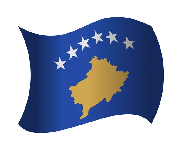 Bandeira do Kosovo acenando ao vento — Vetor de Stock