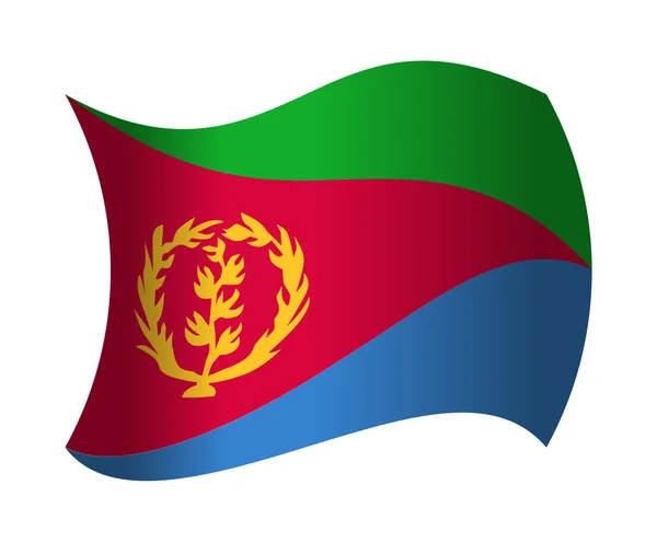 Ερυθραία σημαία που κυματίζει στον άνεμο — Διανυσματικό Αρχείο