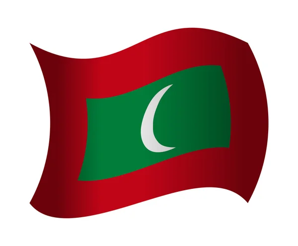 Bandeira das Maldivas acenando ao vento — Vetor de Stock