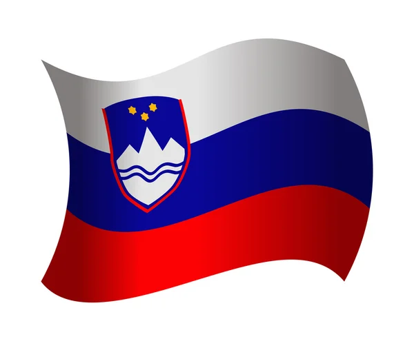 Slovenia flag waving in the wind — Stock Vector